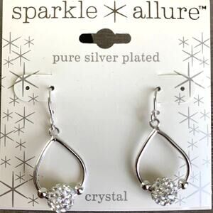Sparkle Allure Crystal drop earrings NEW silver date night prom wedding